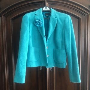 Focus 2000 | Womens Sz 4 | Teal | Tweed blazer